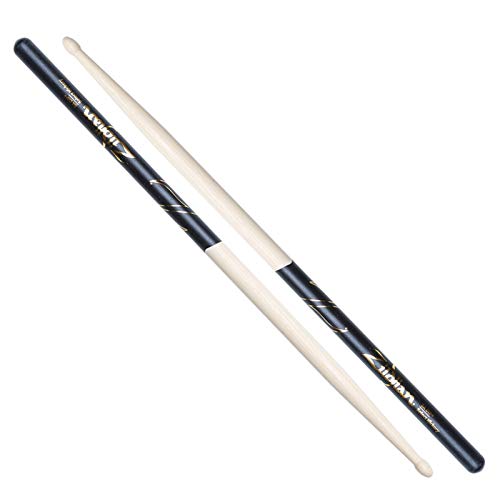 Zildjian 5A Hickory Drumsticks - Wood Tip - Black DIP