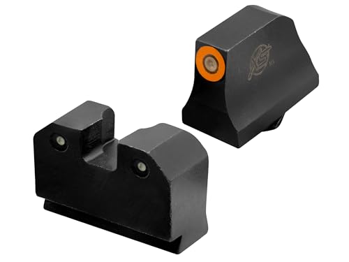XS SIGHTS R3D Tritium Suppressor Height Night Sight Orange for Glock 17,19,22,23,24,26,28,27,31,32,33,34,35,36,38,39,45,&47 Gen 1-5, Front and Rear Glow in The Dark Tritium for Tactical Applications