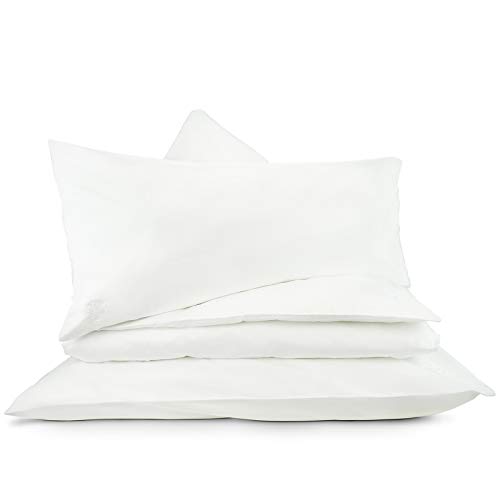 VOYAL LINNEN Premium Bettwäsche Set Klara Weiß | dreiteilig | kuschlige Hotel Bettwäsche 135x200 | 100% Baumwolle langstapelig | ÖKO Tex 100 | für Allergiker geeignet | Kissenbezug 80 x 80 + 40 x 80 Cover