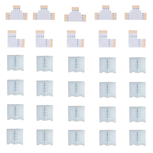 Connettore angolare a LED, 30 pezzi, 4 poli, 10 mm,