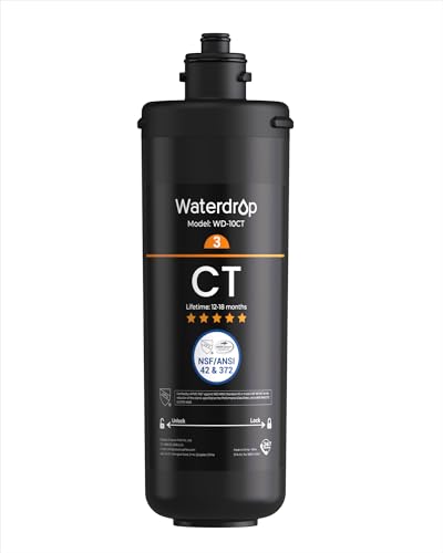 Image of Waterdrop WD-10CT Water Filter Replacement for Waterdrop TSA & TSB 3-stage Under Sink Water Filter System, 12-18 months Under Sink Water Filtration System, 1 Pack