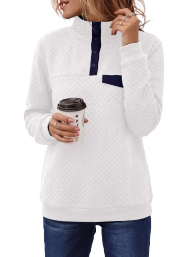 Image of BTFBM Sweatshirts for Women UK Quilted Half Zip Fall 2026,P White,M