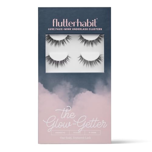 FlutterHabit Glow-Getter (1.0) Lash Clusters for Women Salon Quality At Home Eyelashes Extension Kit 6 Lash Sets No Lash Glue Included