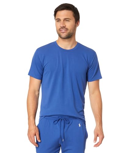 POLO RALPH LAUREN Mini Terry Short Sleeve Loungewear Crew Royal Navy/T-Bird Yellow SM2