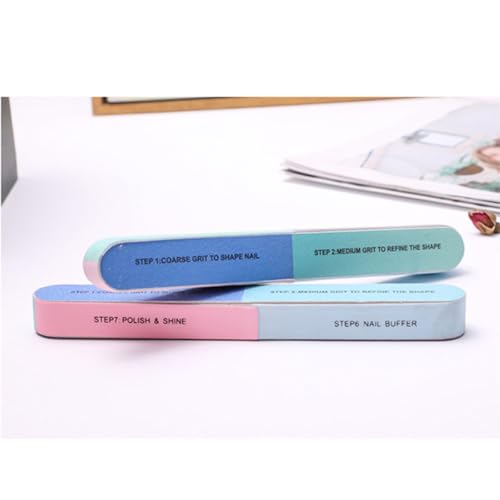 SEWACC 12 Piezas Bloques Pulidores de Uñas de 6 Lados 7 Pasos Herramienta Manicura Profesional para Uñas de Manos y Pies Lavables y Duraderos para Esmaltado