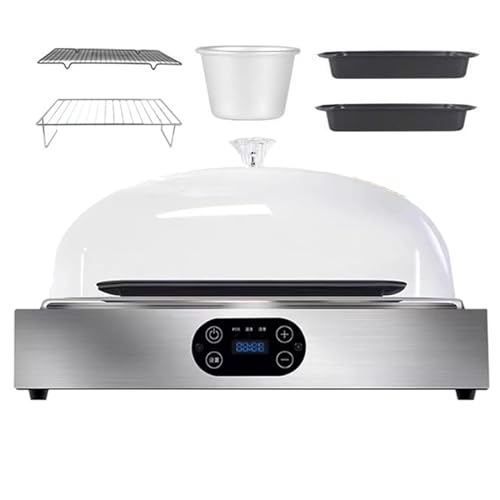 UMJIGF Electric Dough Proofer Machine, Stainless Steel Liner Bread Proofer Box - Comes with 2 Dough Tray, 2 Grid Rack, 1 Water Cup - Commercial Baking Proofing Box for Fermentation,