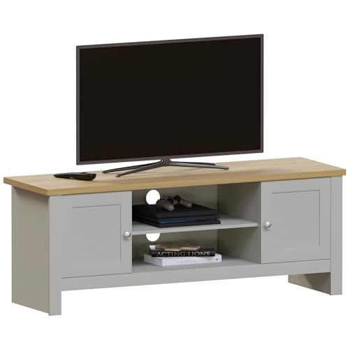 Vida Designs Arlington 2 Door TV Unit Cabinet Stand Sideboard Entertainment Living Room (Grey)