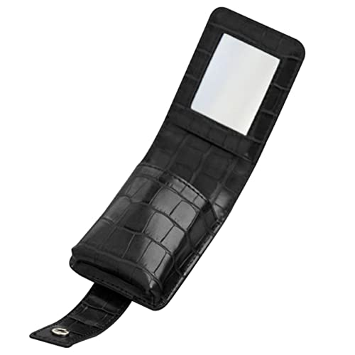 maquiagem para viagem com espelho | Estojo Maquiagem Pequeno Portátil PU Couro Batom Armazenamento,Bolso organizador joias para perfume bolsa cosmética