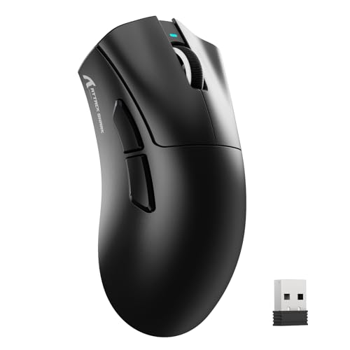 ATTACK SHARK V3 軽量62g ワイヤレスゲーミングマウス 有線無線両対応 3モード接続(2.4G/BT/USB-C) BK52820チップ搭載 PAW3311光学センサー 25,000dpi 1億回耐久スイッチ 大容量バッテリー 7ボタンプログラマブル 1000Hzポーリングレート 国内正規品（技術基準適合証明番号：7219-259562） ブラック