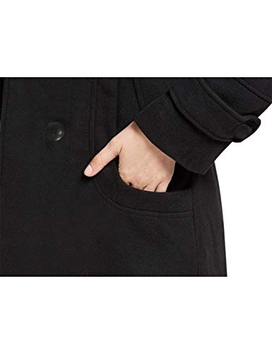 Women's Warm Double Breasted Wool Pea Coat Trench Coat Jacket with Hood - Image 8