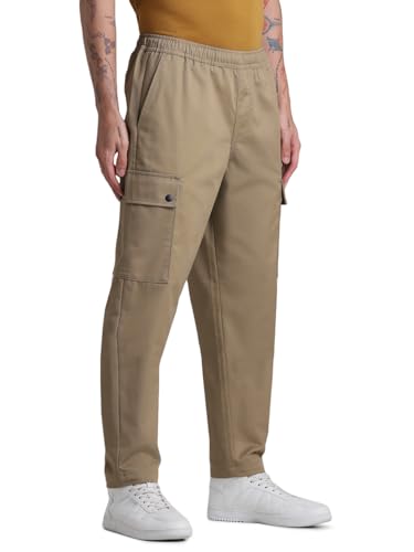 Image of Jack & Jones Men's Mid Rise Regular Fit Cargo Trousers| Men Cargo Pants Cotton | Cargos for Men