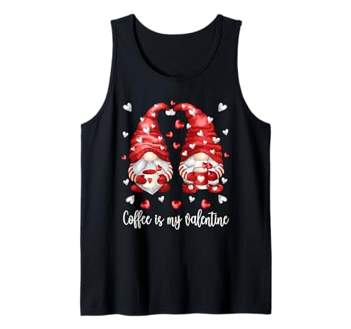 Anti Valentines Day Gnomes For Women Coffee Is My Valentine Camiseta sin Mangas