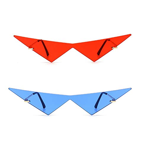 Image of willochra Triangle One Piece Frameless Sunglasses For Women Trendy Ocean Lens Sun Glasses Men Party Prom Sunglasses
