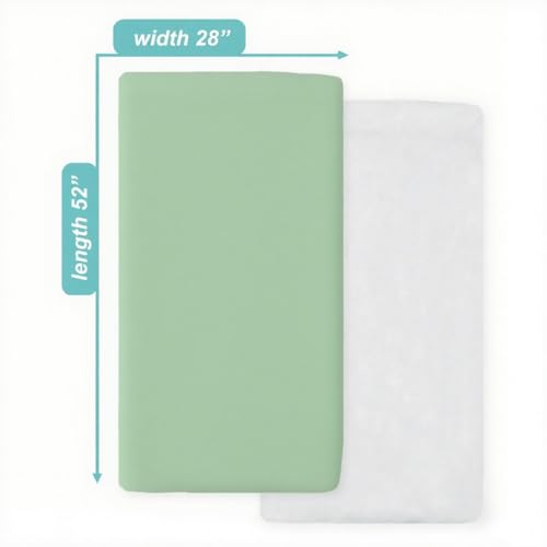 Image of American Baby Company 2 Pack Fitted Crib Sheets 52x28, White /Green | Ultra Soft Microfiber Crib and Toddler Bed Sheets, Breathable & Gentle on Baby Skin, Neutral for Boys & Girls