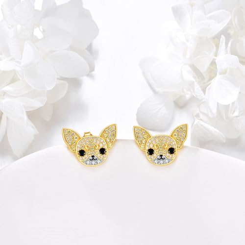 YFN Dog Stud Earrings Sterling Silver Dog Breed Earrings Jewelry Puppy Gifts for Women2