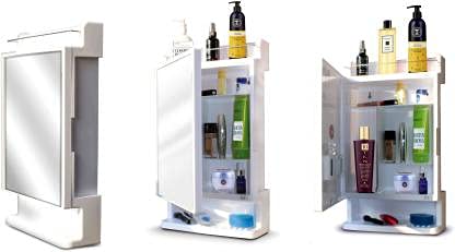 Morris-Rich-Look-Bathroom-Cabinet-Mirror-Wall-Shelf-washbasin-Organizer-Storage-Rack-Home-Office-Parlor-Salon-White Morris Rich Look Bathroom Cabinet Mirror Wall Shelf washbasin Organizer Storage Rack Home Office Parlor Salon (White)