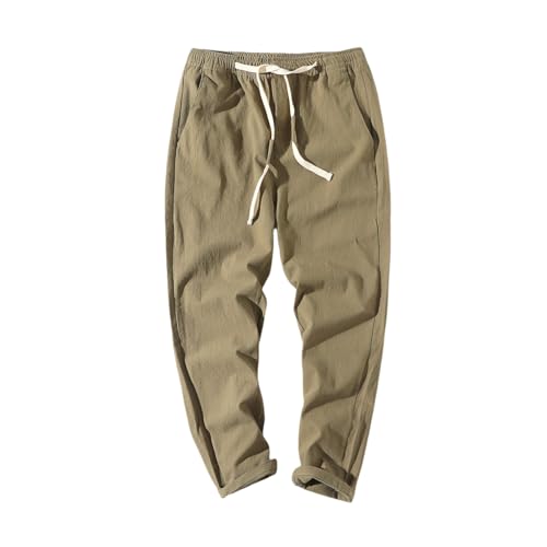 Pantalon style chinois lin fin pour homme aux finitions soignées