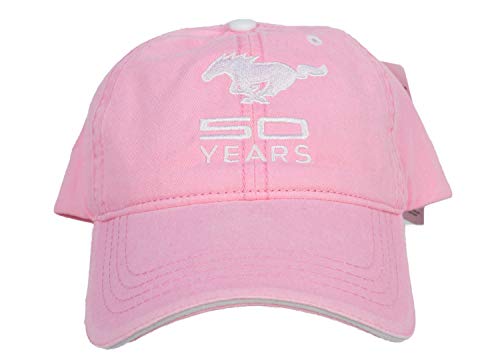 Ford Mustang Hat 50th Anniversary Embroidered Cap Pink