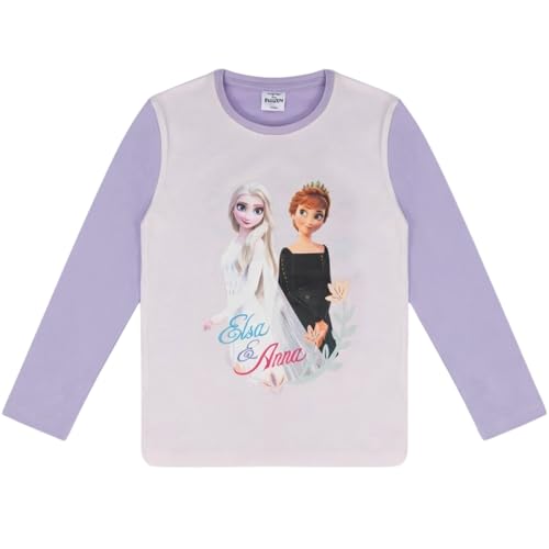 T-shirt à manches longues Anna et Elsa La Reine des Neiges avec motif, lilas, 116