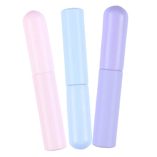 Gogogmee Silicone Lip Brush Cover 3 in 1 Makeup Brush Set for Lipstick Lip Concealer Lip Mask Pink Purple Blue