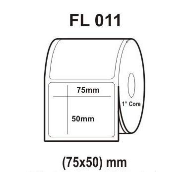 Flexi Barcode Labels (FL 011) :Size : 75 mm X 50 mm : 3600 Labels + Wax Ribbon