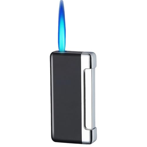 Encendedor a llama de soplete resistente al viento negro