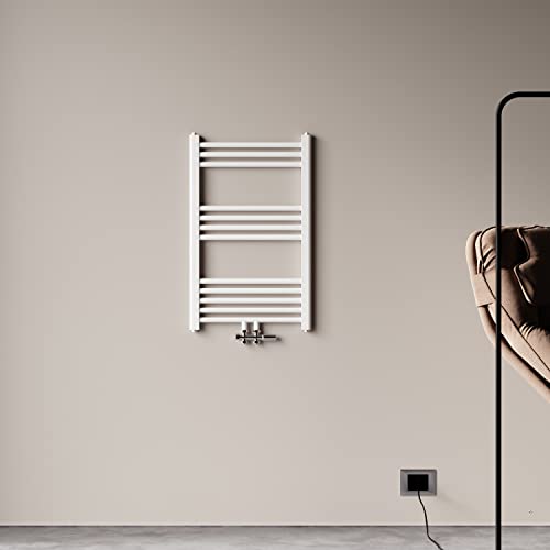 Radiateur eau chaude vertical blanc acier classique basse témperature chauffage central H.80 x L50 cm