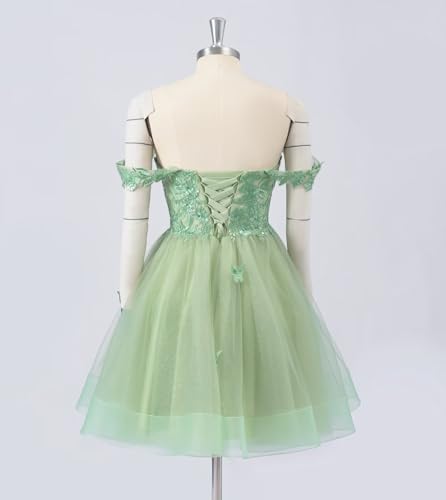 3D Butterfly Short Homecoming Dresses 2025 Off Shoulder Puffy A Line DAMA Dresses Sparkly Tulle Teens HOCO Dress3