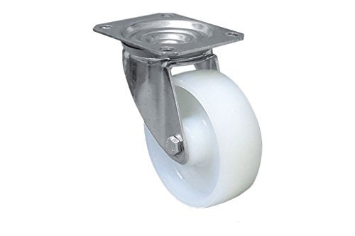 Cofan Rueda de nylon y placa giratoria | Con cojinete liso | Para pesos de hasta 150 kg y diámetros de 80, 100 y 125 mm