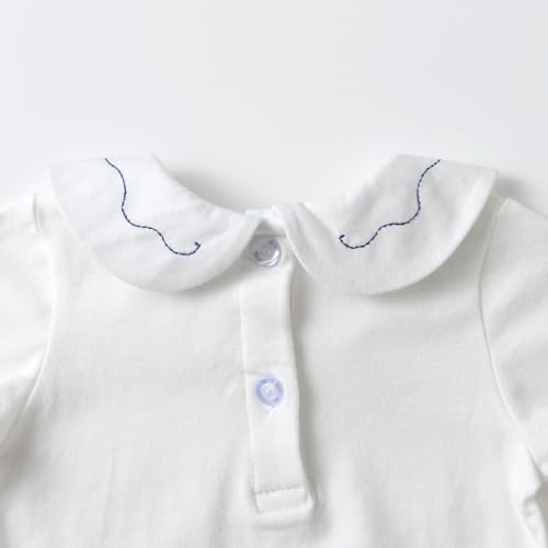 Image of Toddler Kids Girls Boys Basic Peter Pan Collar Tee Shirt T-Shirts Tops Bottom Long Sleeve Solid Blouse