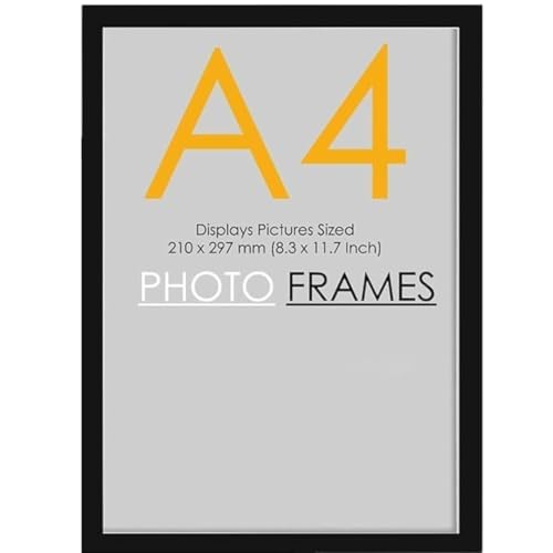 ARTWANI A4 Size Photo Frame with Acrylic Sheet | Wall Mount & Tabletop Display Frame for Photos, Certificates, Posters & Artwork | Lightweight Decorative Frame for Home & Office (1, Black)