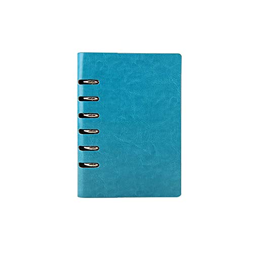 Aoory B7 - Cuaderno de hojas sueltas con anillas redondas (tapa dura, 100 hojas/200 páginas), color azul