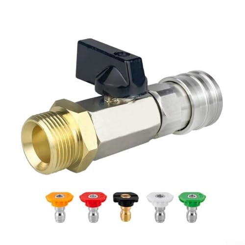 ZMdooreasy Kit de válvula de bola para lavadora a presión con conector rápido interruptor de encendido y apagado y clasificación de presión de 4500 PSI para un rendimiento de limpieza fiable