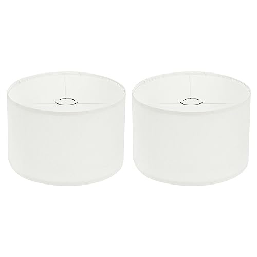 YOKIVE 2 Set Drum Lamp Shades, Table Lamps Floor Lamps, Beige, 12"x12"x8"