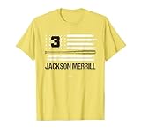USA Flag Bat Jackson Merrill San Diego Baseball MLBPA T-Shirt