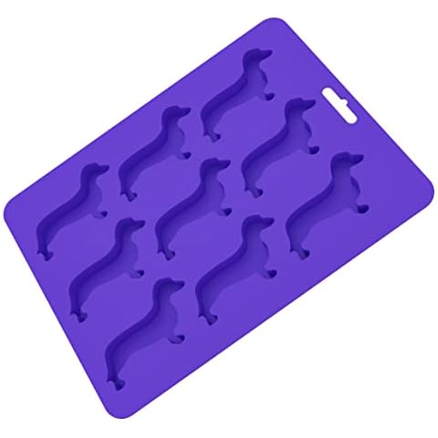 Dachshund Daxie Sausage Dog Shaped Silicone Mould Baking Tray 9 Section Dog Treat Ice Cube Chocolate Sweet Cake Tray Non Stick BPA Free Cover