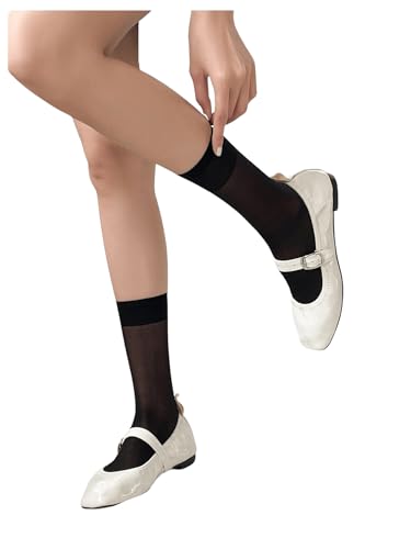 Milumia Women's Mesh Sheer Socks Ankle High Socks4