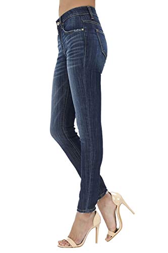 Kan Can Women's Denim-Blue Five Pocket Basic Mid Rise Super Skinny Jeans2