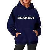FUXINGHUAYA Norway Mujer Sudadera Blakely ConCapucha De Mujer Loungewear para Mujer con Bolsillo Tipo Canguro De Manga Larga Sólida Y Cómoda ConTalla Grande Capucha De Manga Larga Otoño/Invierno