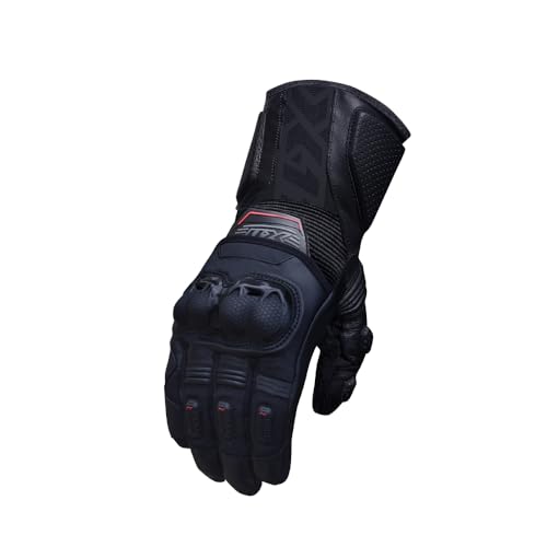 Luva Impact 3 Cano Longo Couro Com Prote??o R?gida Fun??o Touchscreen Motoqueiro (Grande)