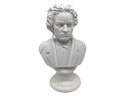 GINGERSHOPONLINE Busto Statua Design: Beethoven - Riproduzione busto, scultura in marmo e resina - circa 13 cm, 350 gr. - Prodotto Toscano, Design Made in Italy - Idea Regalo Casa