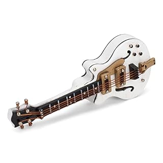 Miniature Guitare électrique W/Case 7,6 cm - Les Beatles, Paul McCartney, John Lennon, RIngo Starr, George Harrison