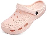 ChayChax Men's and Women's Arch Support Clogs Garden Shoes Slip-on Outdoor Beach Slippers with Removable Cushion Footbed, Nude, 8-9 Women/6.5-7.5 Men