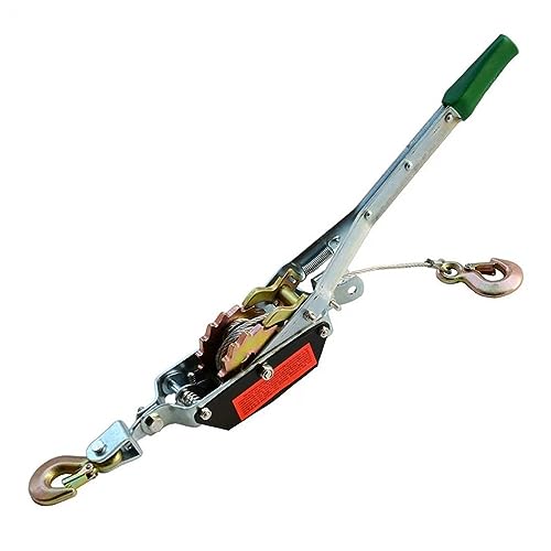 NGIRJKKLL Handseilwinde mit Ratsche, Handkraft-Abzieher, Seilwinde, Handseil, Seilwindenrolle, 1 Tonne/2 Tonnen/4 Tonnen, Ratschentyp, Drahtspanner, Drahtseilspanner (Größe: 2T)