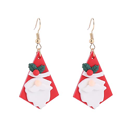 Pendientes for el segundo agujero, juego de pendientes carismáticos for niñas, Navidad, Papá Noel, muñeco de nieve, ciervo, árbol, campana, pendientes bonitos for mujeres y niños La fiesta ( Color : X