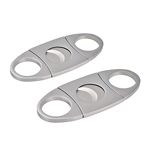 Cortador de Puros de Acero Inoxidable, Hoja Afilada de Doble Corte, Fácil de Usar para Hombres