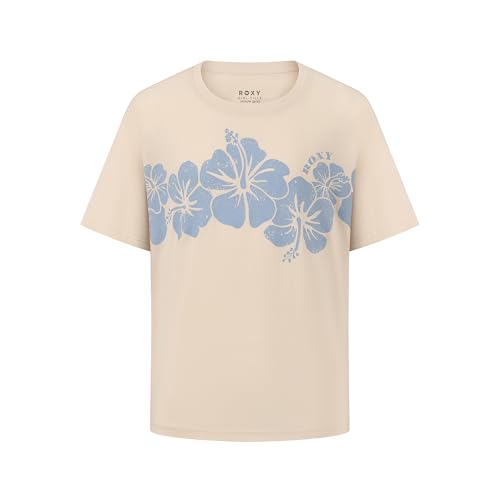 Image of Roxy Girls' Short Sleeve Oversized Fit Logo Tee, Crew Neck Graphic T-Shirt, Soft & Comfortable