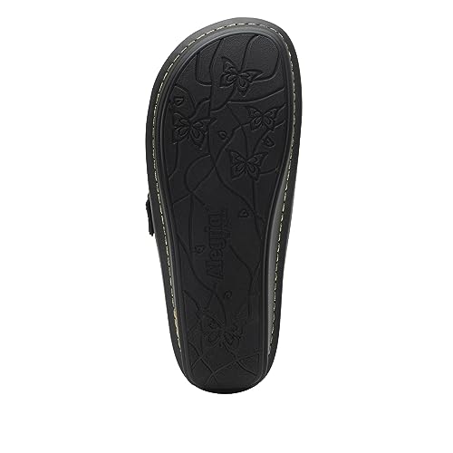 Image of Alegria Women's Brigid Leather Moc Toe Open Back Clog with Heel Cup