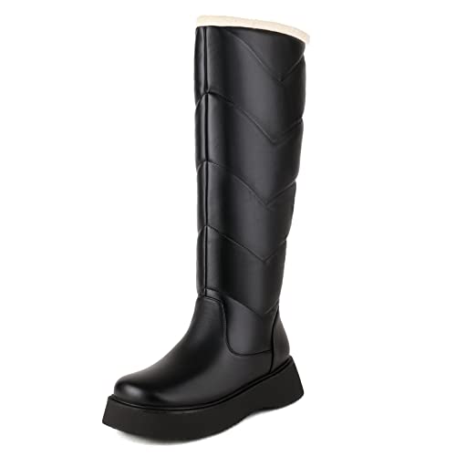 Bottes de neige Lizoleor femmes chaussures hiver montantes chaudes bout rond