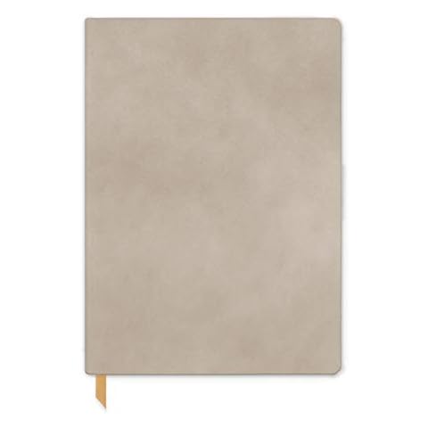 DesignWorks Ink Vegan Suede Flexible Cloth Journal Notebook with 192 Lined Pages and Ribbon Bookmark for Work, Writing, Journaling - 5.75" x 8" Mushroom Taupe Journal Cover
